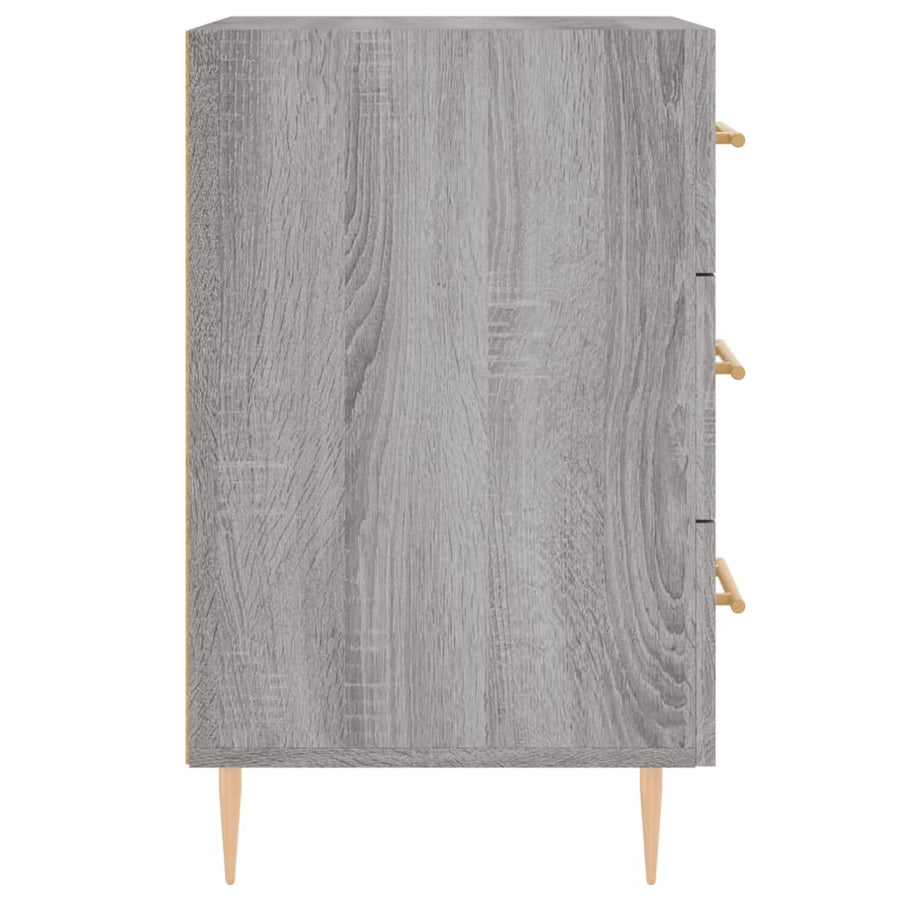 Nachtkastje 40X40X66 Cm Bewerkt Hout Eikenkleurig Grijs sonoma