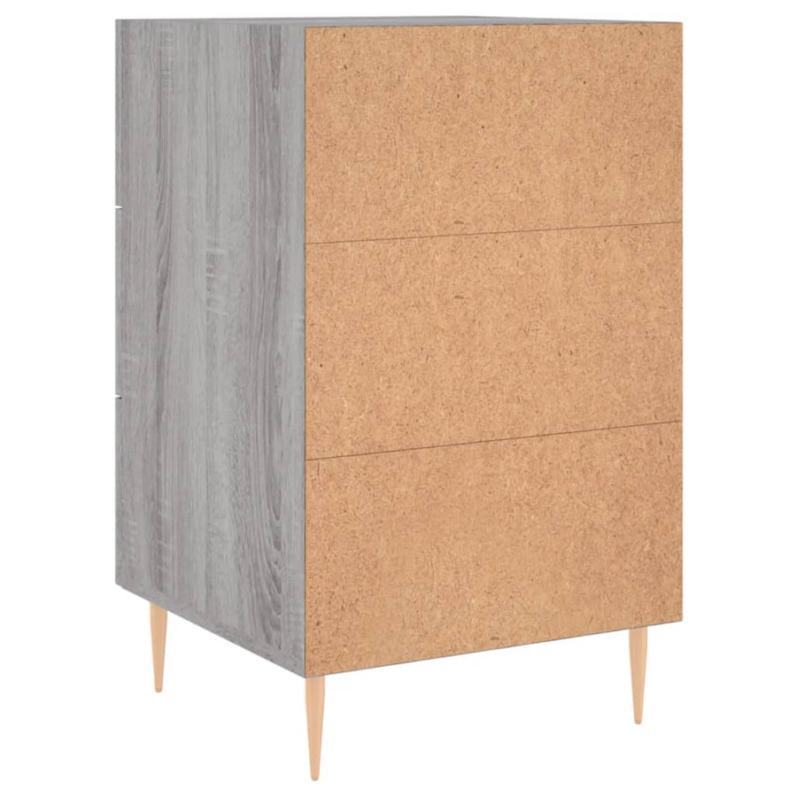 Nachtkastje 40X40X66 Cm Bewerkt Hout Eikenkleurig Grijs sonoma