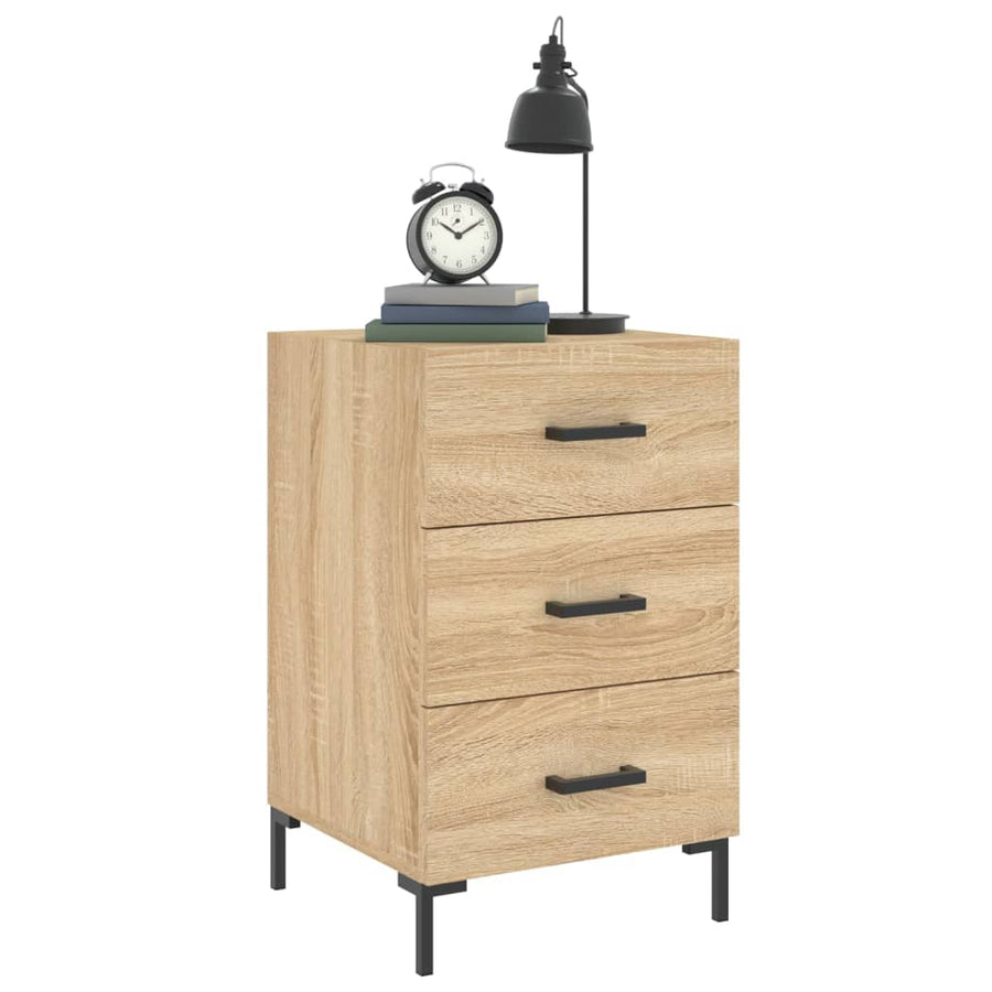 Nachtkastje 40X40X66 Cm Bewerkt Hout Kleurig Sonoma eiken