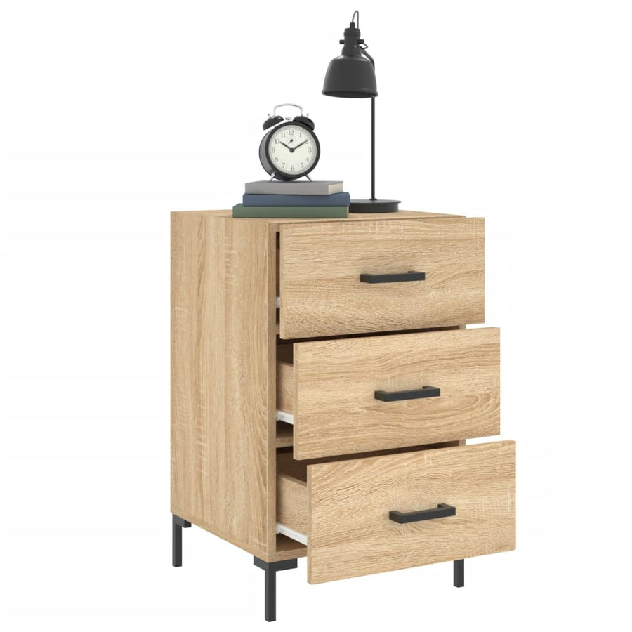 Nachtkastje 40X40X66 Cm Bewerkt Hout Kleurig Sonoma eiken