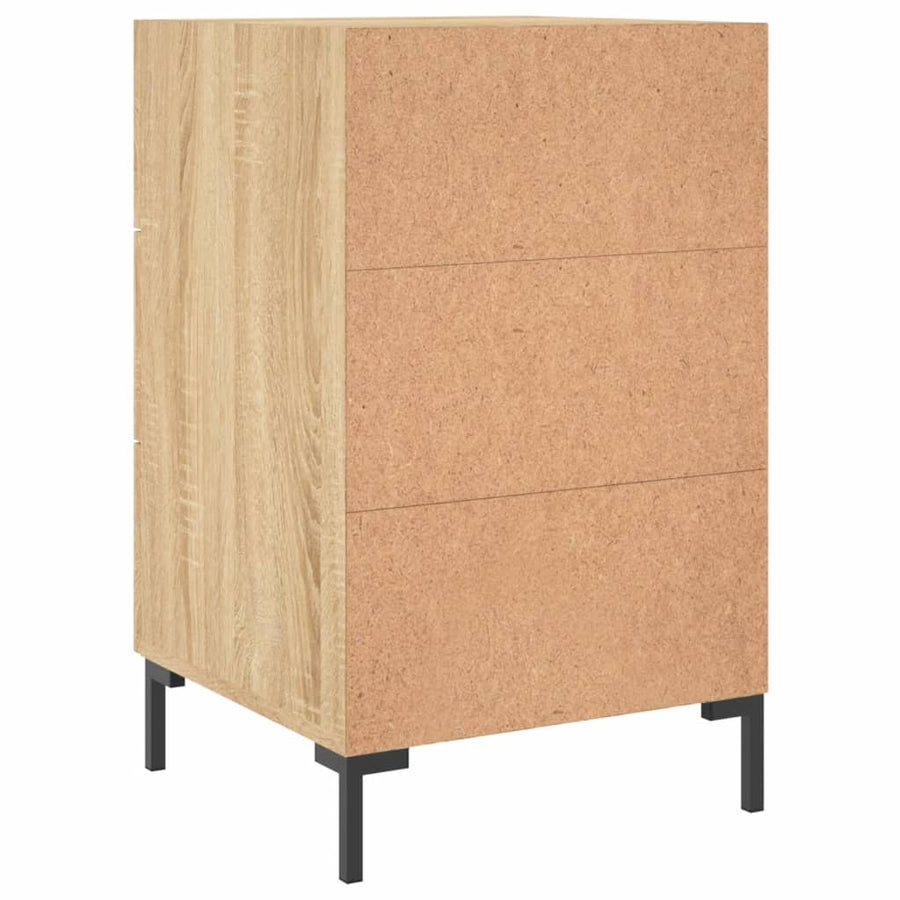 Nachtkastje 40X40X66 Cm Bewerkt Hout Kleurig Sonoma eiken