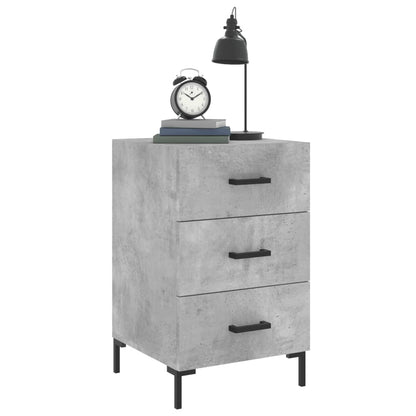 Nachtkastje 40X40X66 Cm Bewerkt Hout Betongrijs