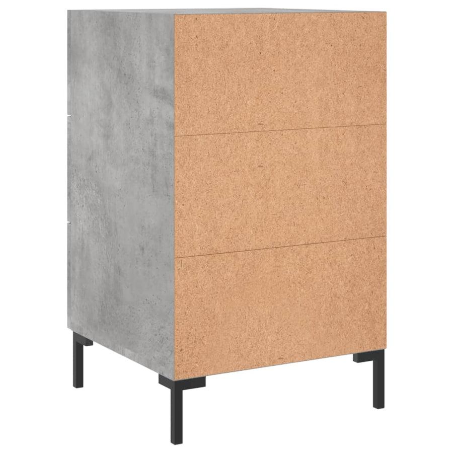 Nachtkastje 40X40X66 Cm Bewerkt Hout Betongrijs