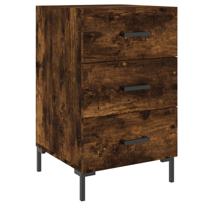 Nachtkastje 40X40X66 Cm Bewerkt Hout Gerookt Eikenkleurig