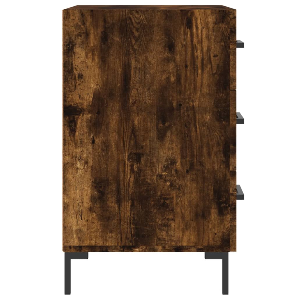Nachtkastje 40X40X66 Cm Bewerkt Hout Gerookt Eikenkleurig