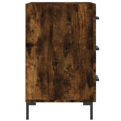 Nachtkastje 40X40X66 Cm Bewerkt Hout Gerookt Eikenkleurig