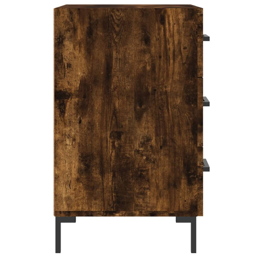 Nachtkastje 40X40X66 Cm Bewerkt Hout Gerookt Eikenkleurig