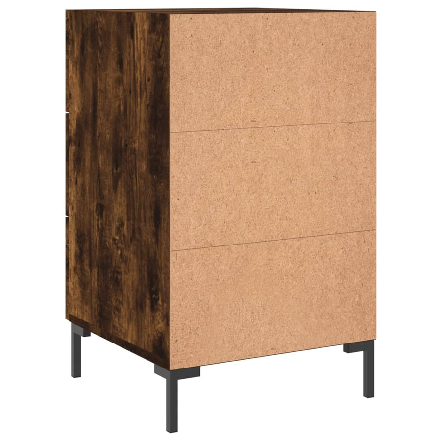 Nachtkastje 40X40X66 Cm Bewerkt Hout Gerookt Eikenkleurig