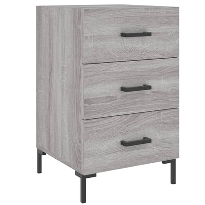 Nachtkastje 40X40X66 Cm Bewerkt Hout Eikenkleurig Grijs sonoma