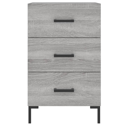 Nachtkastje 40X40X66 Cm Bewerkt Hout Eikenkleurig Grijs sonoma