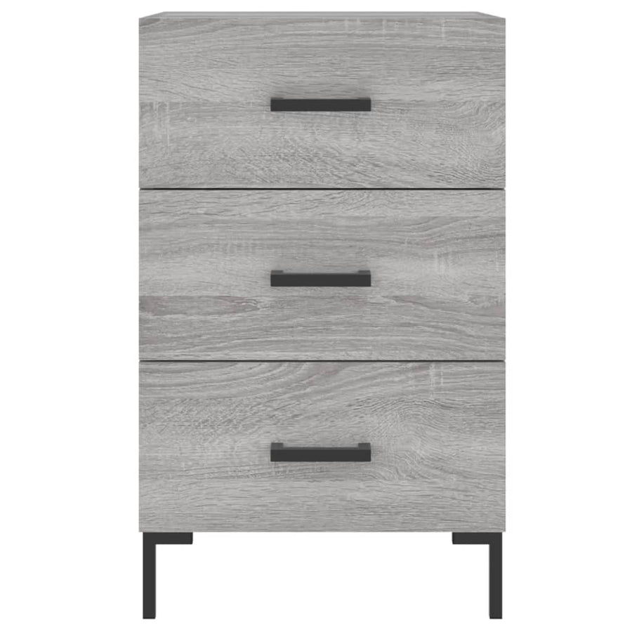 Nachtkastje 40X40X66 Cm Bewerkt Hout Eikenkleurig Grijs sonoma