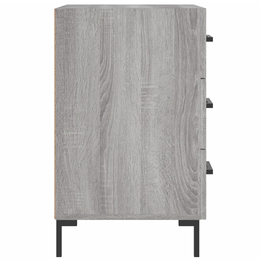 Nachtkastje 40X40X66 Cm Bewerkt Hout Eikenkleurig Grijs sonoma