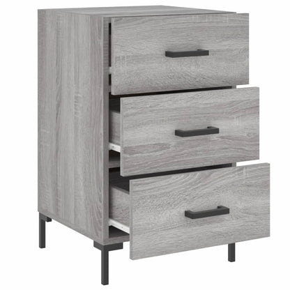 Nachtkastje 40X40X66 Cm Bewerkt Hout Eikenkleurig Grijs sonoma
