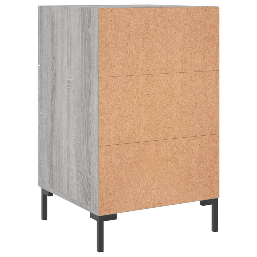 Nachtkastje 40X40X66 Cm Bewerkt Hout Eikenkleurig Grijs sonoma