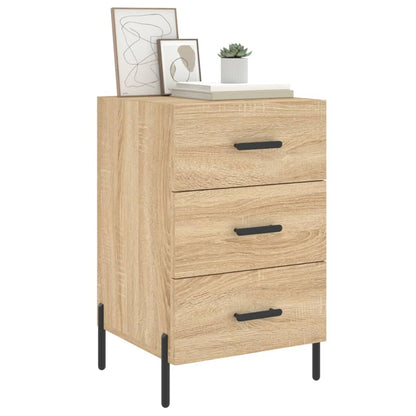 Nachtkastje 40X40X66 Cm Bewerkt Hout Kleurig Sonoma eiken