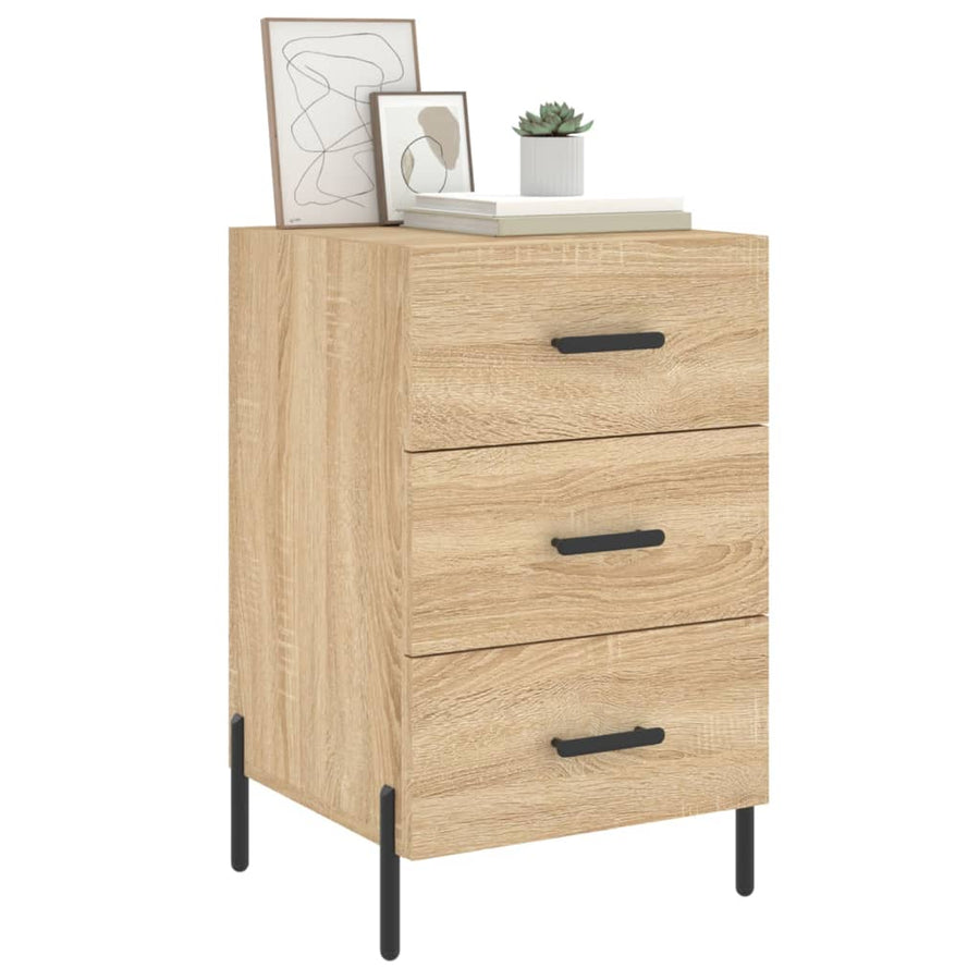 Nachtkastje 40X40X66 Cm Bewerkt Hout Kleurig Sonoma eiken
