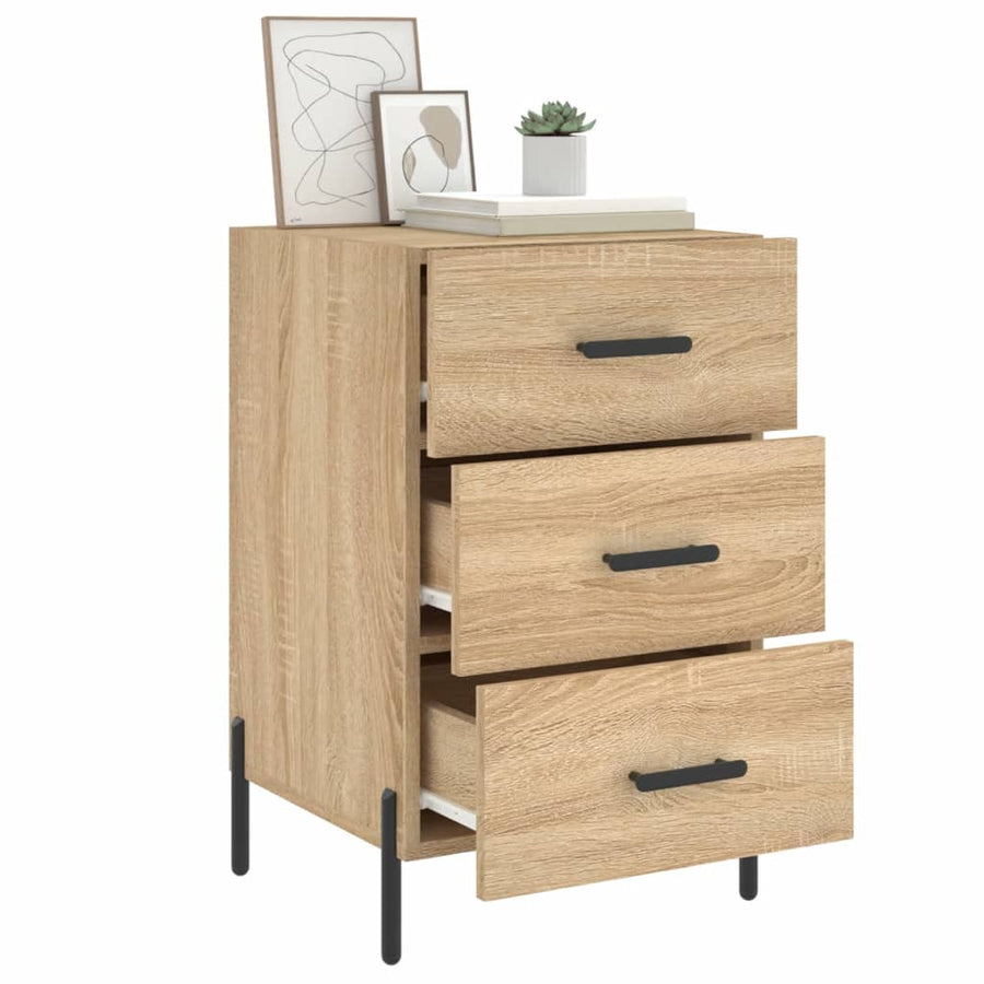 Nachtkastje 40X40X66 Cm Bewerkt Hout Kleurig Sonoma eiken