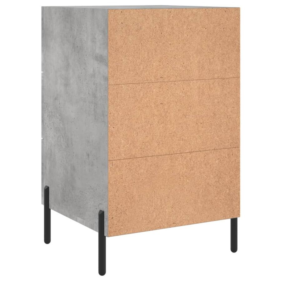 Nachtkastje 40X40X66 Cm Bewerkt Hout Betongrijs