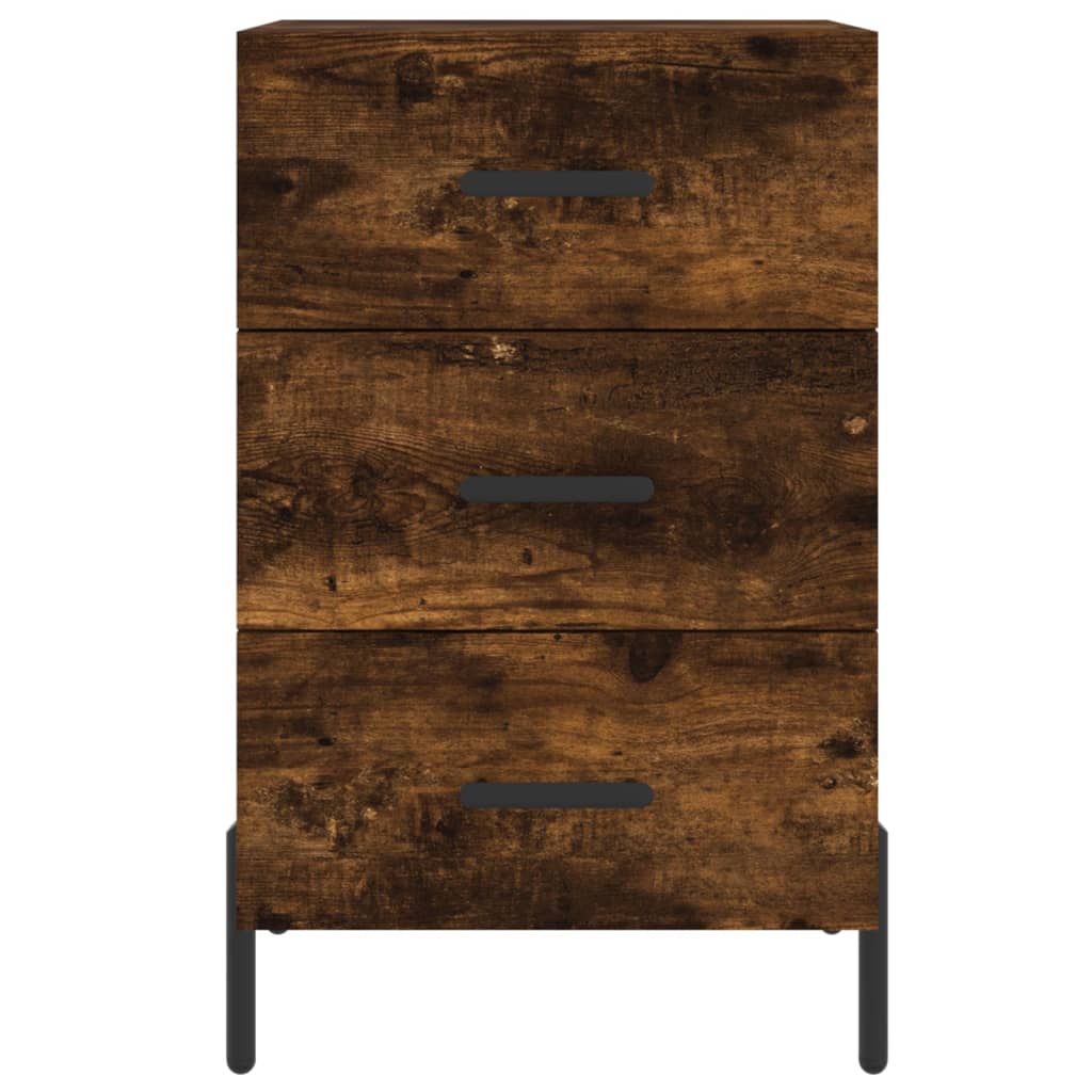 Nachtkastje 40X40X66 Cm Bewerkt Hout Gerookt Eikenkleurig