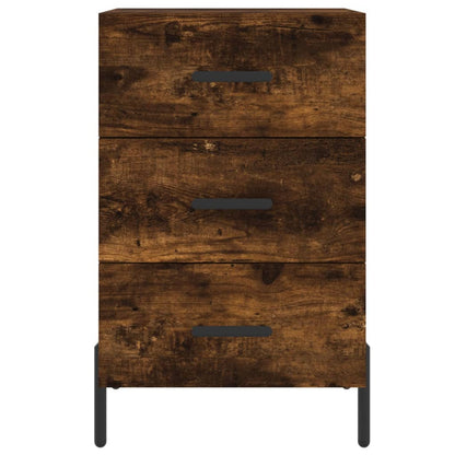 Nachtkastje 40X40X66 Cm Bewerkt Hout Gerookt Eikenkleurig
