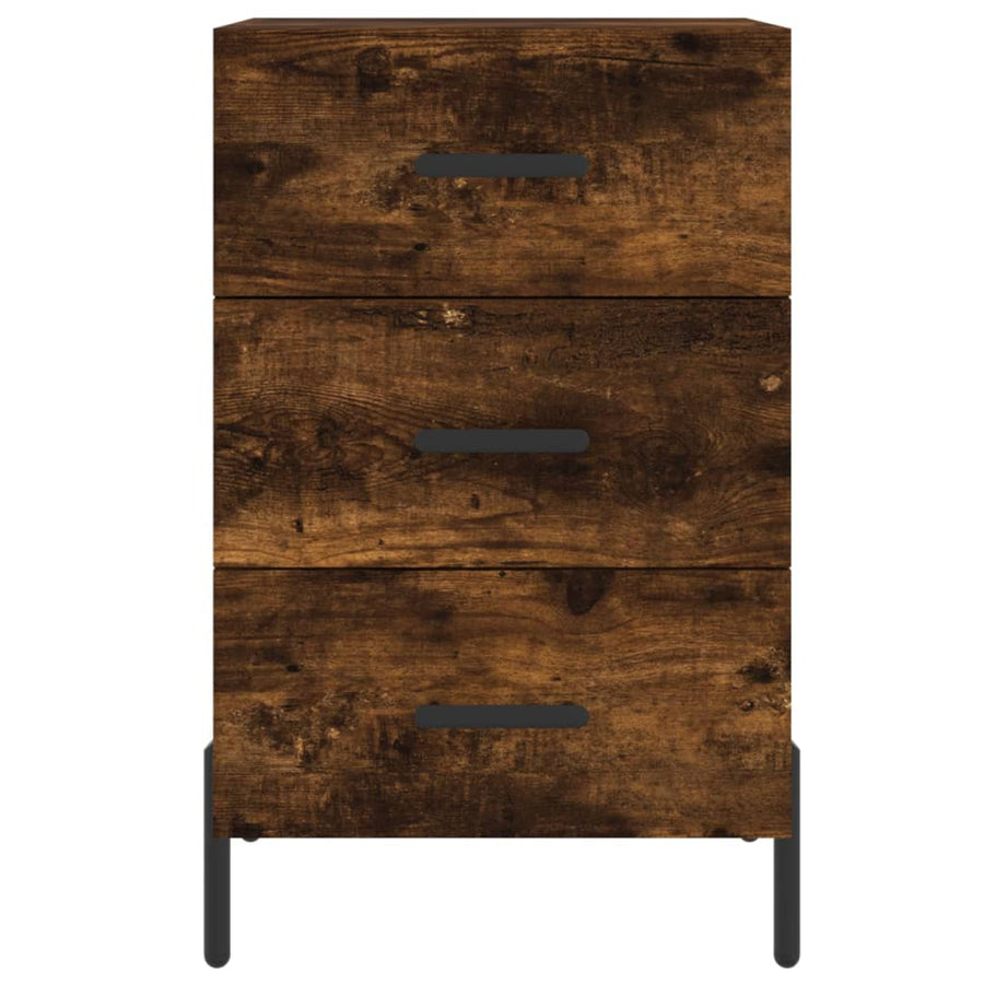 Nachtkastje 40X40X66 Cm Bewerkt Hout Gerookt Eikenkleurig