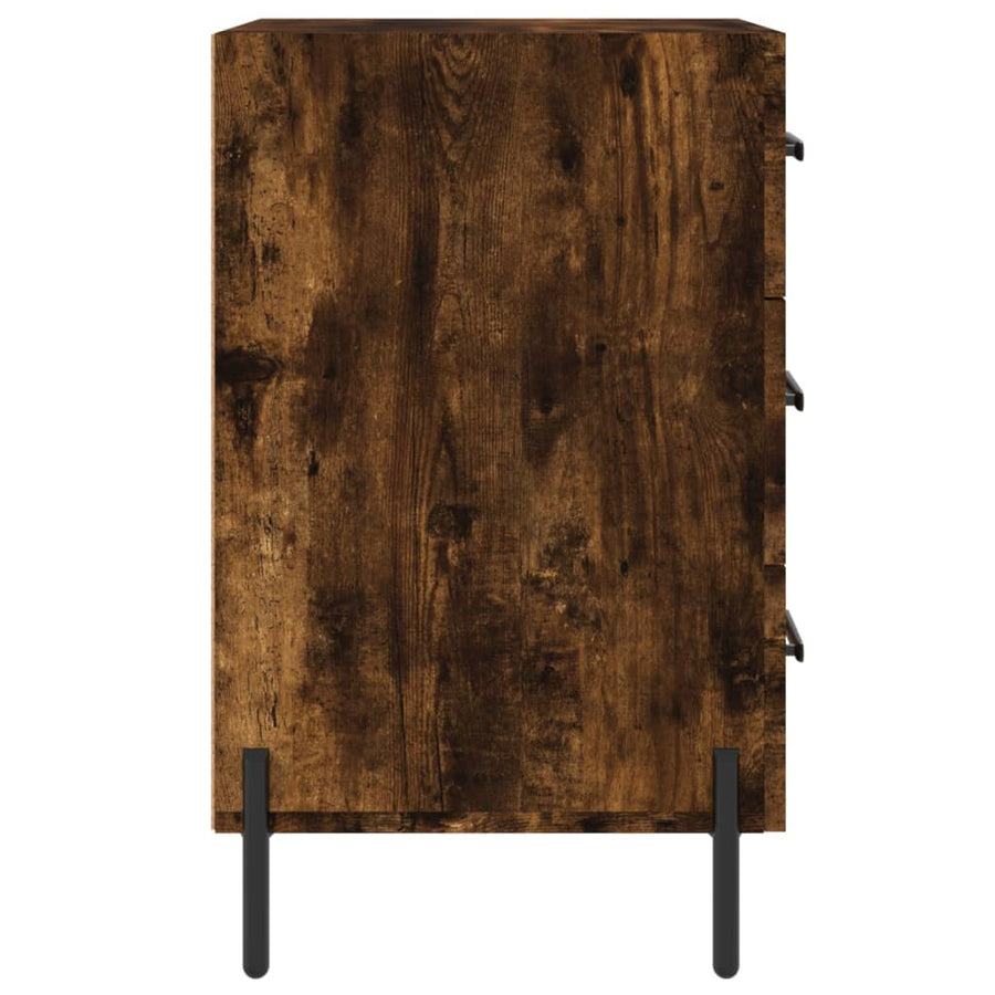 Nachtkastje 40X40X66 Cm Bewerkt Hout Gerookt Eikenkleurig