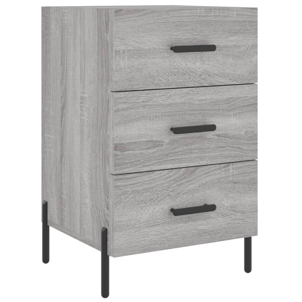 Nachtkastje 40X40X66 Cm Bewerkt Hout Eikenkleurig Grijs sonoma