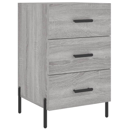 Nachtkastje 40X40X66 Cm Bewerkt Hout Eikenkleurig Grijs sonoma