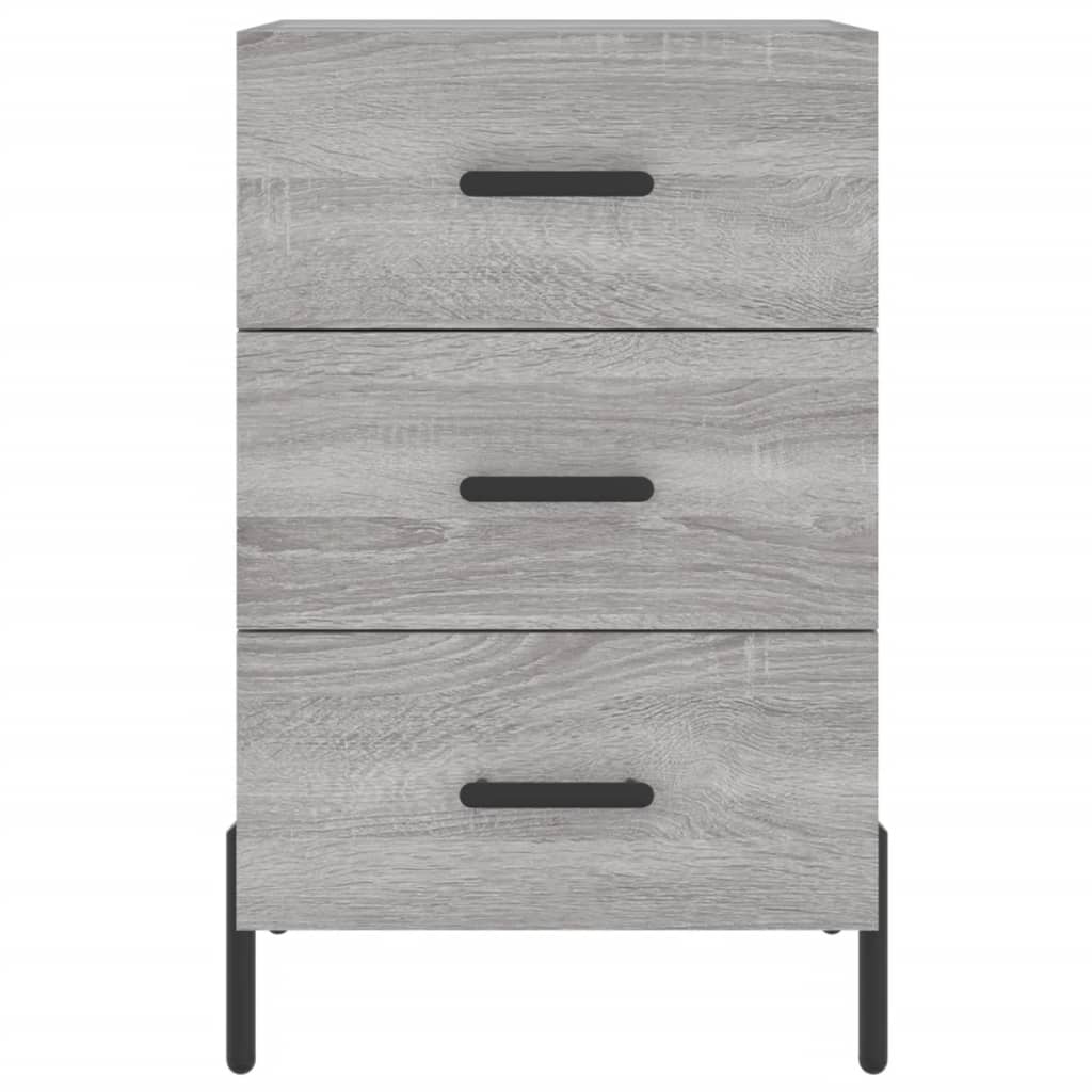 Nachtkastje 40X40X66 Cm Bewerkt Hout Eikenkleurig Grijs sonoma