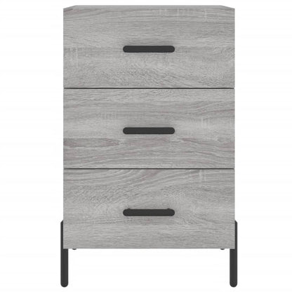 Nachtkastje 40X40X66 Cm Bewerkt Hout Eikenkleurig Grijs sonoma