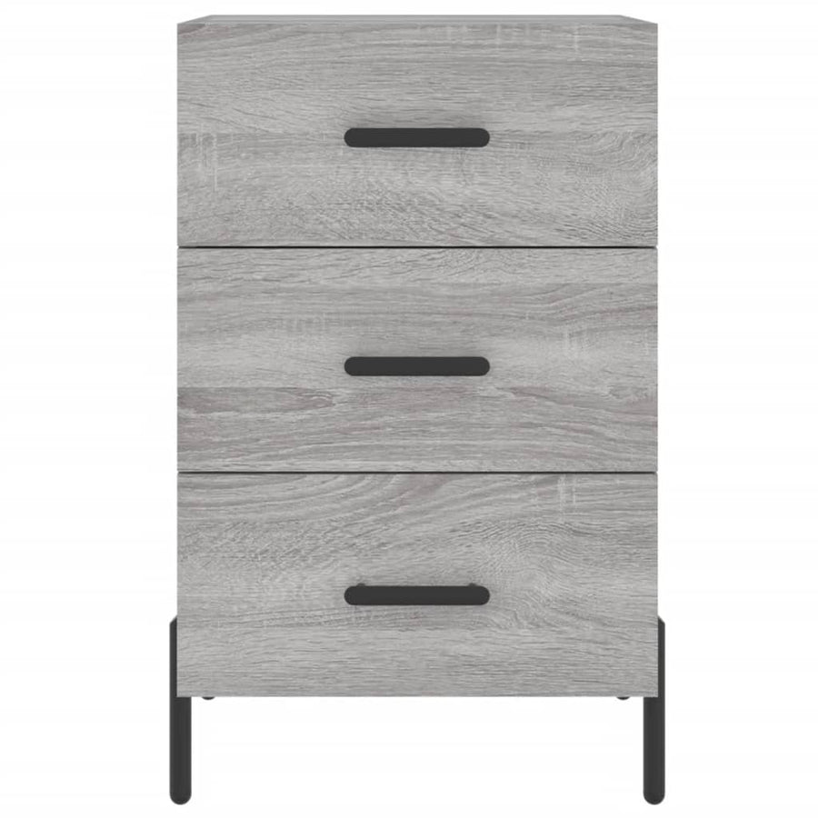 Nachtkastje 40X40X66 Cm Bewerkt Hout Eikenkleurig Grijs sonoma