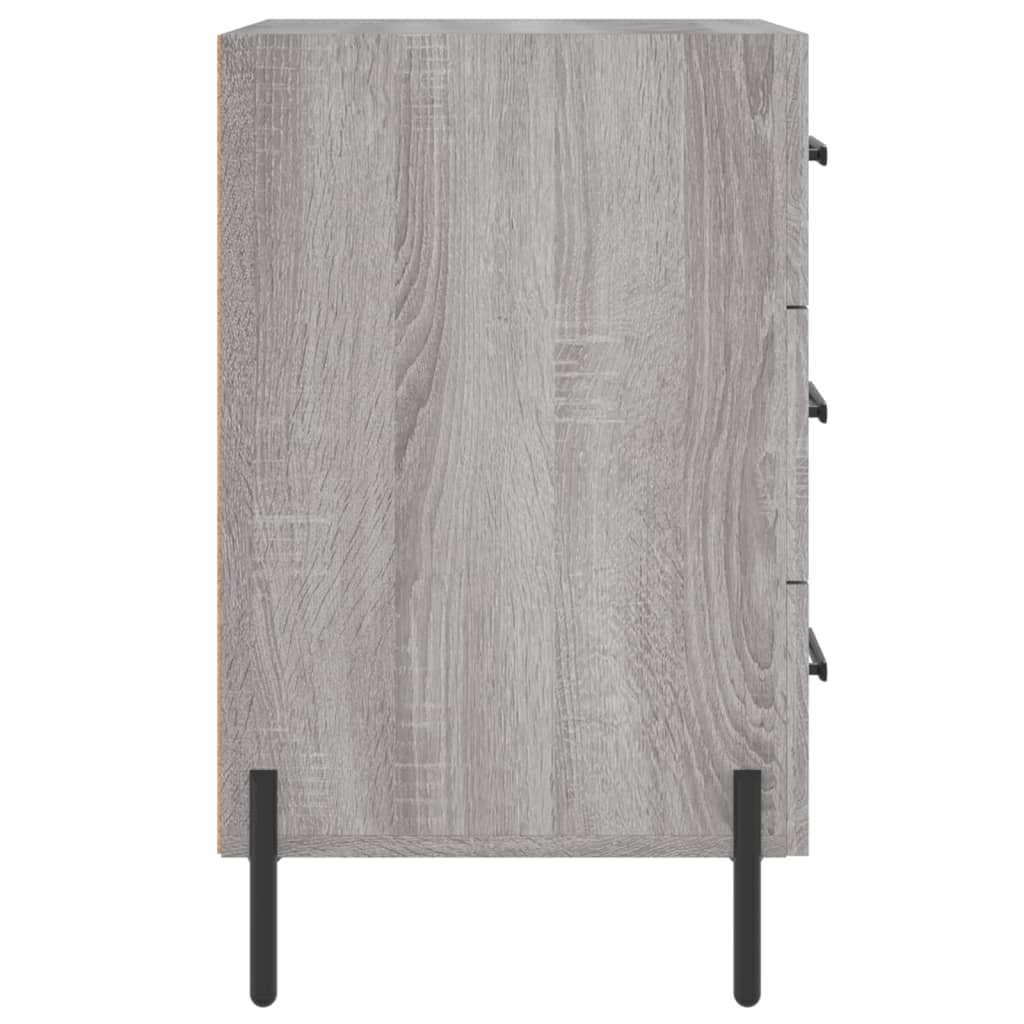Nachtkastje 40X40X66 Cm Bewerkt Hout Eikenkleurig Grijs sonoma