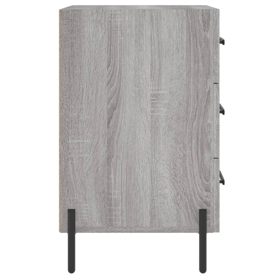 Nachtkastje 40X40X66 Cm Bewerkt Hout Eikenkleurig Grijs sonoma