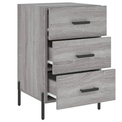 Nachtkastje 40X40X66 Cm Bewerkt Hout Eikenkleurig Grijs sonoma