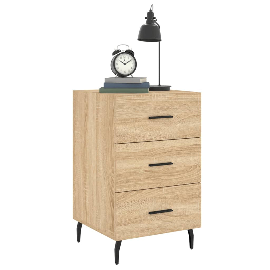Nachtkastje 40X40X66 Cm Bewerkt Hout Kleurig Sonoma eiken
