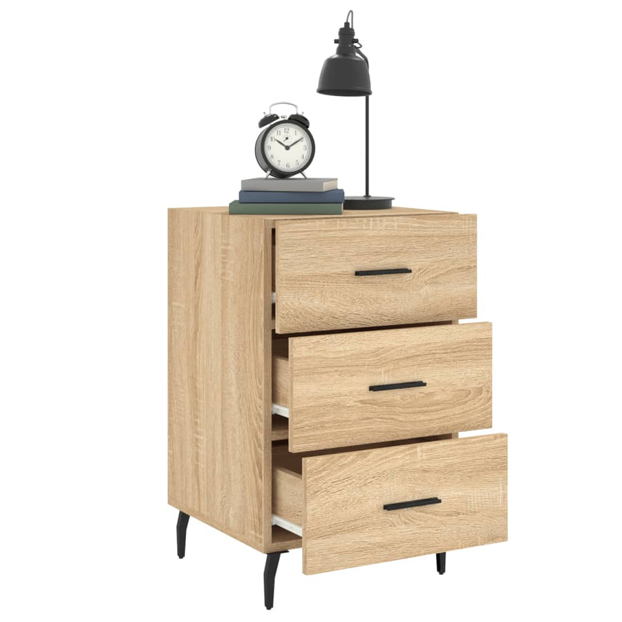 Nachtkastje 40X40X66 Cm Bewerkt Hout Kleurig Sonoma eiken