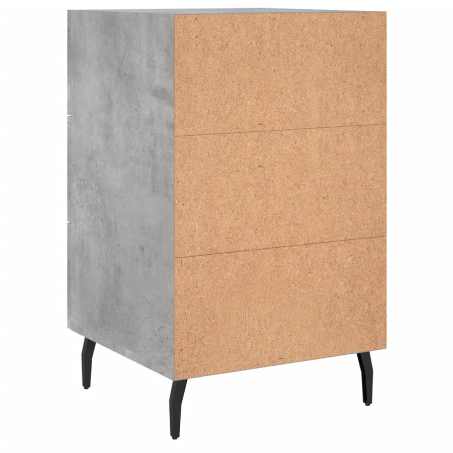 Nachtkastje 40X40X66 Cm Bewerkt Hout Betongrijs