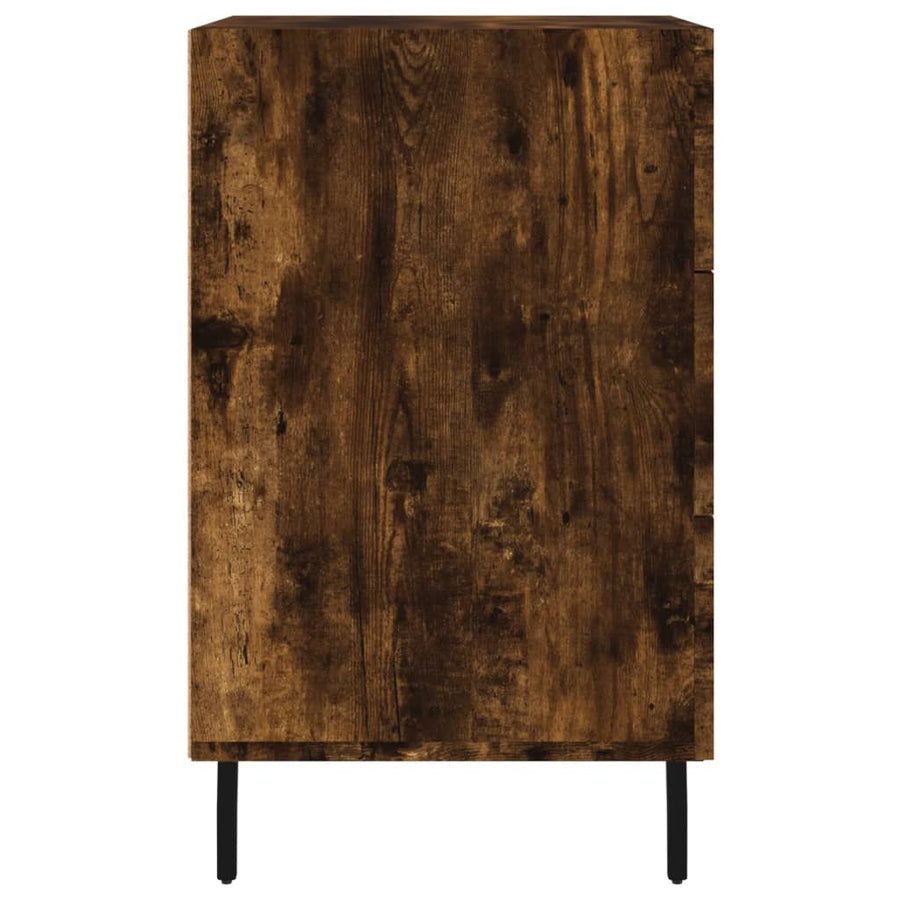 Nachtkastje 40X40X66 Cm Bewerkt Hout Kleurig Gerookt eiken