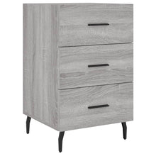 Nachtkastje 40X40X66 Cm Bewerkt Hout Eikenkleurig Grijs sonoma