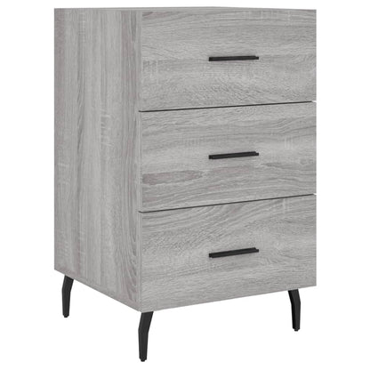 Nachtkastje 40X40X66 Cm Bewerkt Hout Eikenkleurig Grijs sonoma