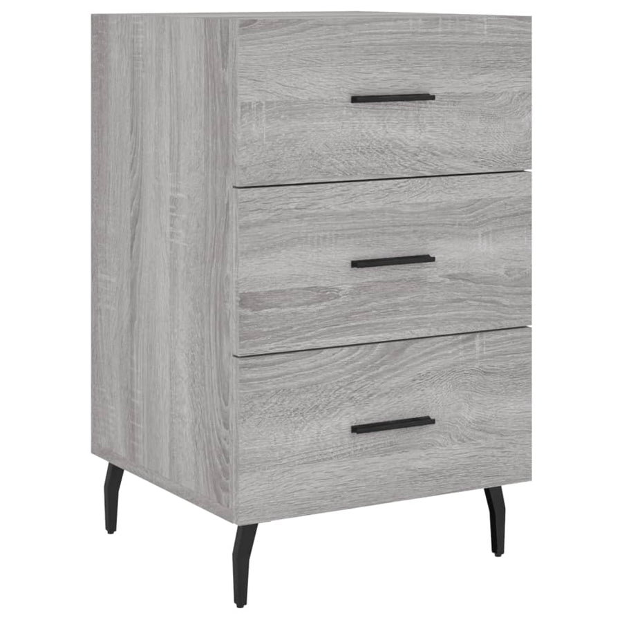 Nachtkastje 40X40X66 Cm Bewerkt Hout Eikenkleurig Grijs sonoma