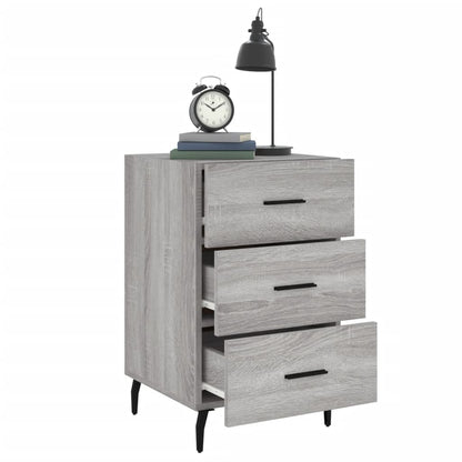 Nachtkastje 40X40X66 Cm Bewerkt Hout Eikenkleurig Grijs sonoma