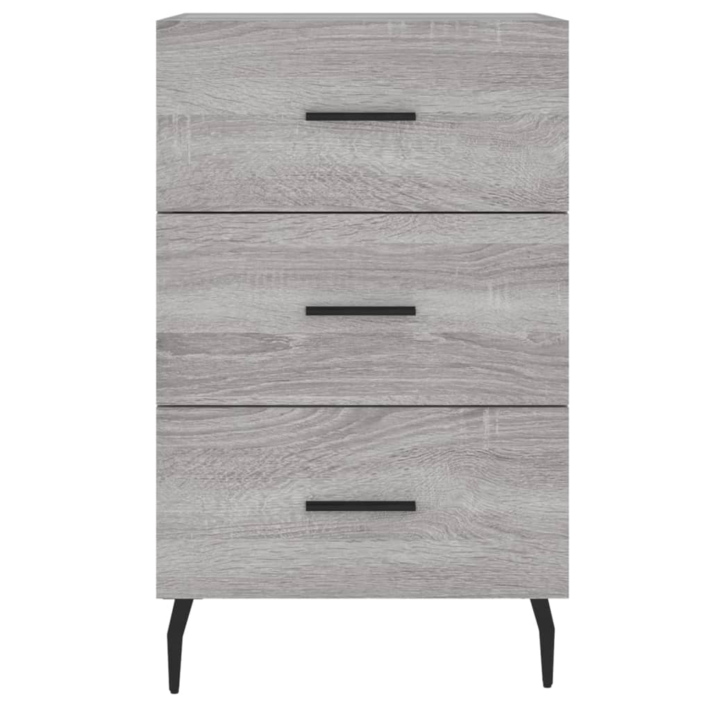 Nachtkastje 40X40X66 Cm Bewerkt Hout Eikenkleurig Grijs sonoma
