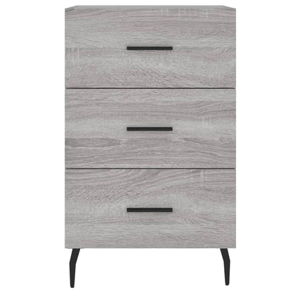Nachtkastje 40X40X66 Cm Bewerkt Hout Eikenkleurig Grijs sonoma