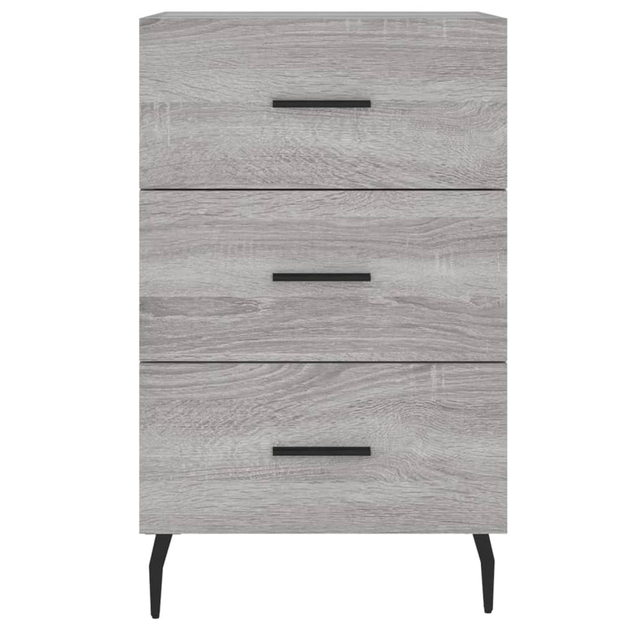 Nachtkastje 40X40X66 Cm Bewerkt Hout Eikenkleurig Grijs sonoma