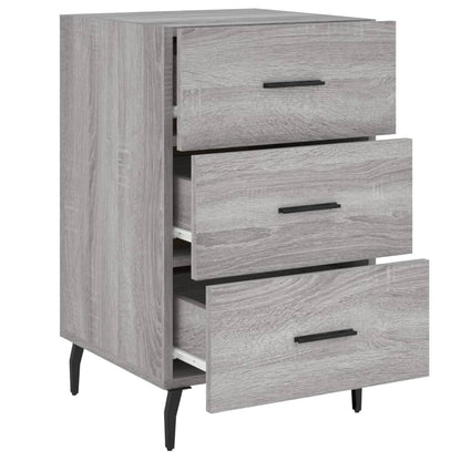 Nachtkastje 40X40X66 Cm Bewerkt Hout Eikenkleurig Grijs sonoma