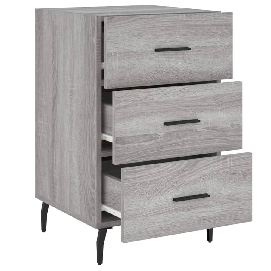 Nachtkastje 40X40X66 Cm Bewerkt Hout Eikenkleurig Grijs sonoma