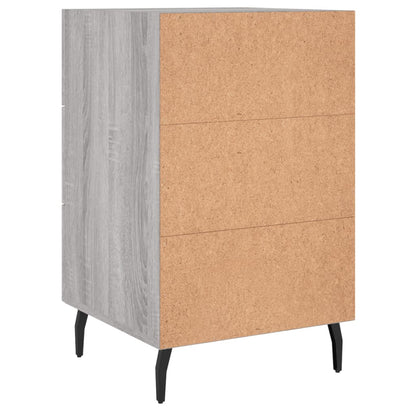 Nachtkastje 40X40X66 Cm Bewerkt Hout Eikenkleurig Grijs sonoma