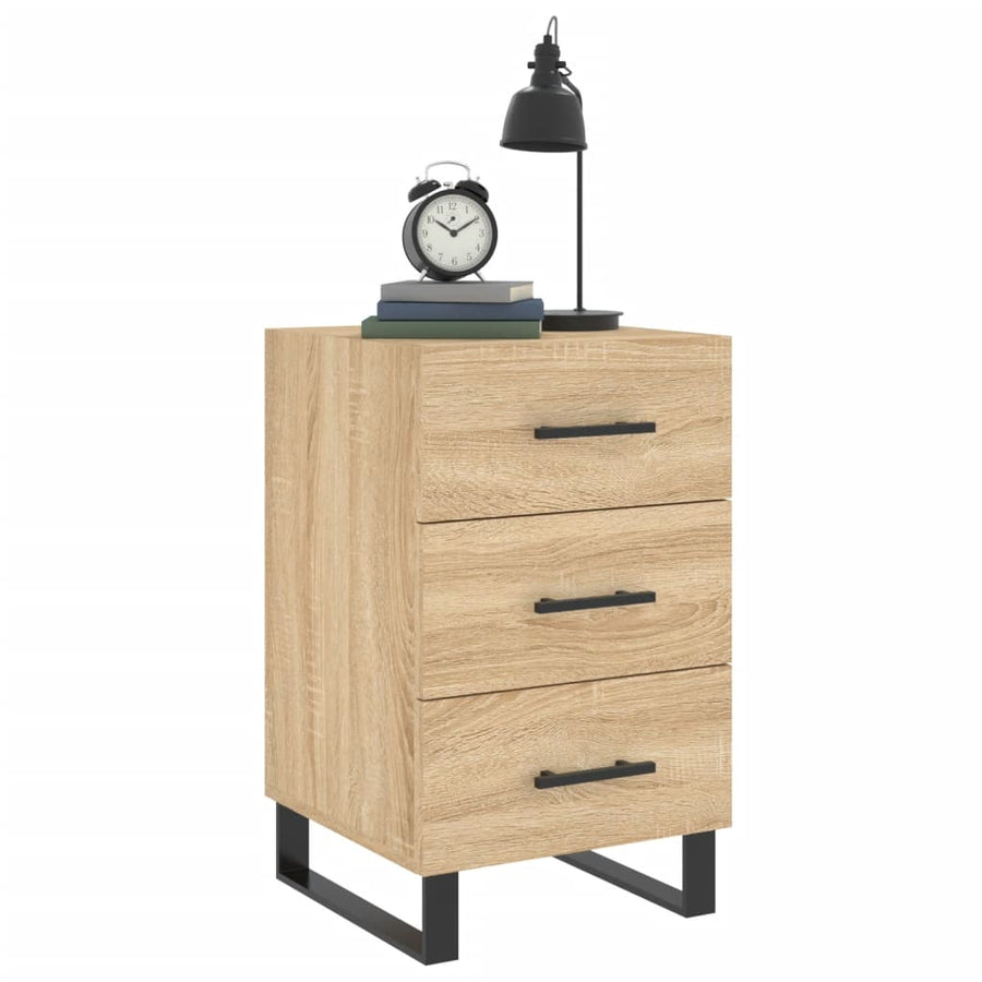 Nachtkastje 40X40X66 Cm Bewerkt Hout Kleurig Sonoma eiken