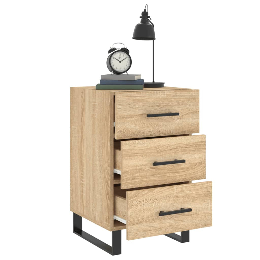 Nachtkastje 40X40X66 Cm Bewerkt Hout Kleurig Sonoma eiken